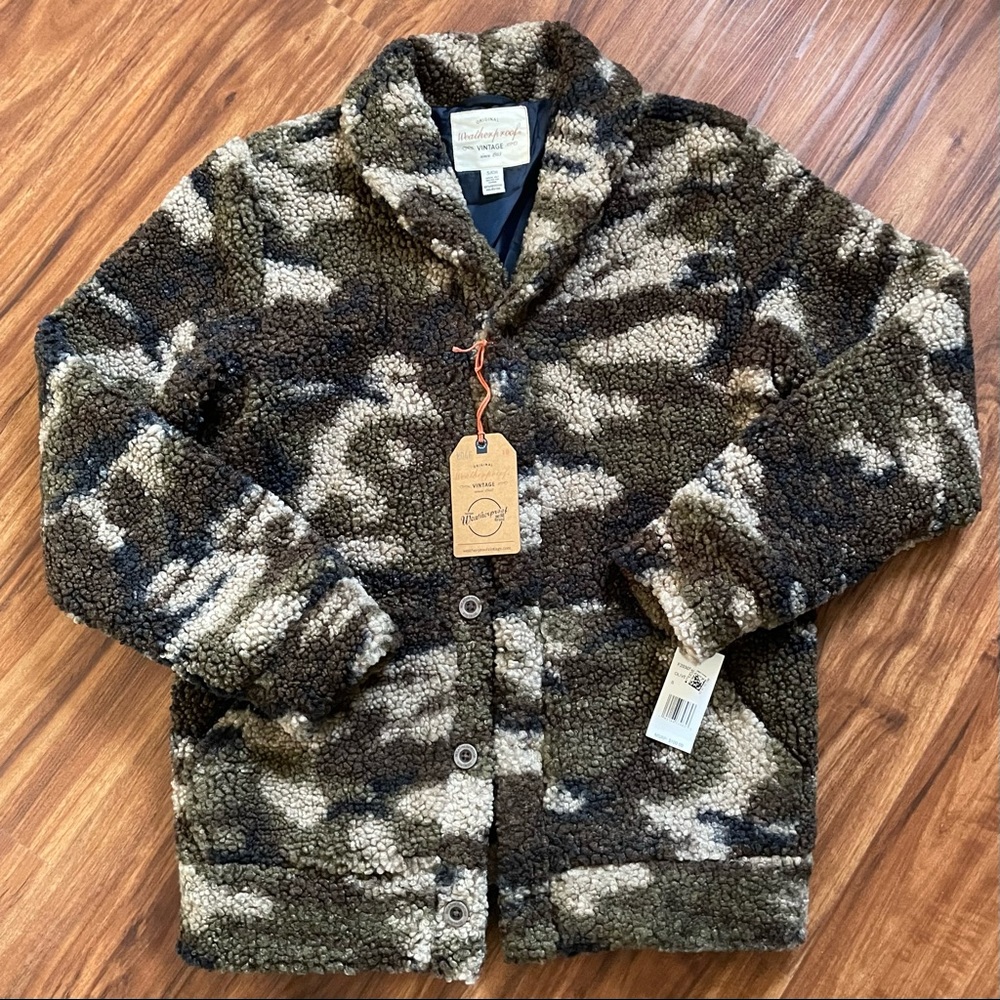 CAMO SHERPA SHAWL COLLAR JACKET